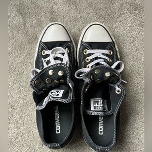 Converse all Star Double Tongue with Gold Embellishments Women’s size 9